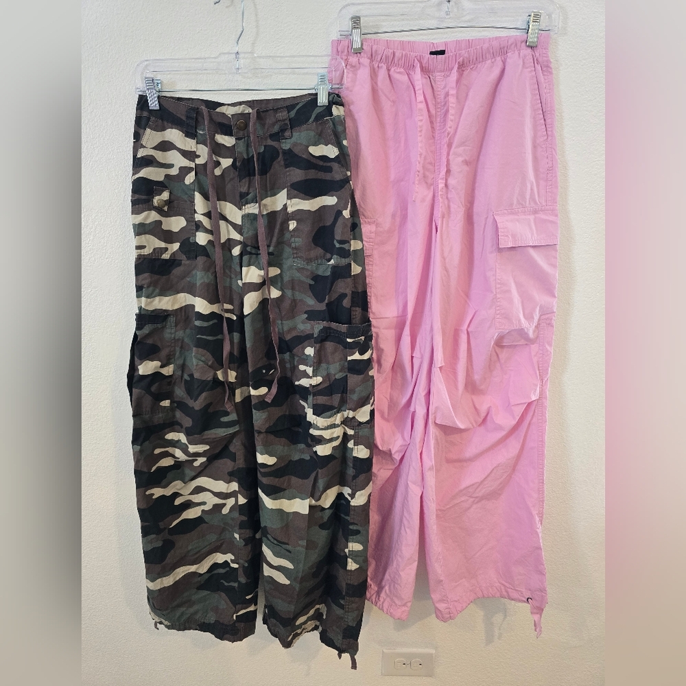Wild Fable Camouflage and Pink Wide Leg Pants